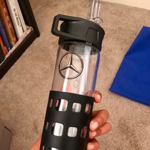 Mercedes Benz glass reusable water bottle